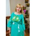 Embroidered dress "White Lilly on Tourquise"